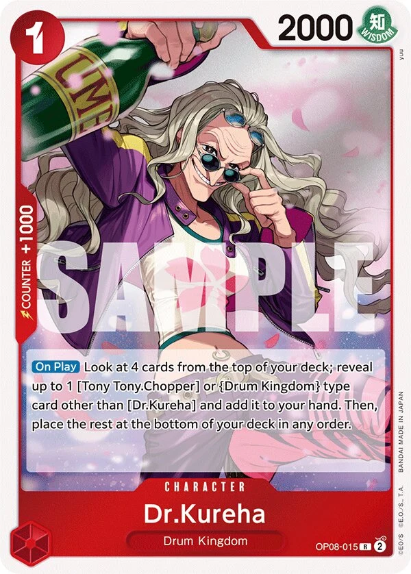 Carte One Piece anglaise Dr.Kureha OP08-015 R