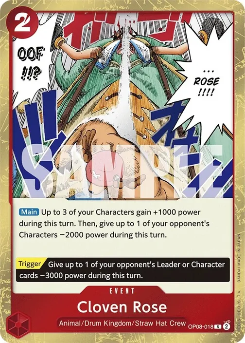 Carte One Piece anglaise OP08-018 Cloven Rose