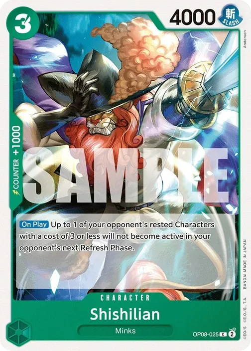 Carte One Piece anglaise OP08-025 Shishilian