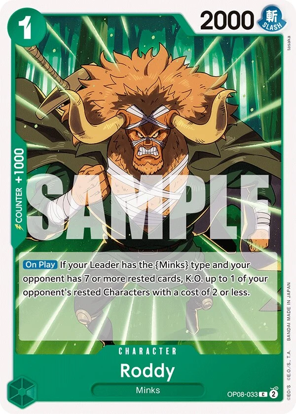 Carte One Piece anglaise Roddy OP08-033 C
