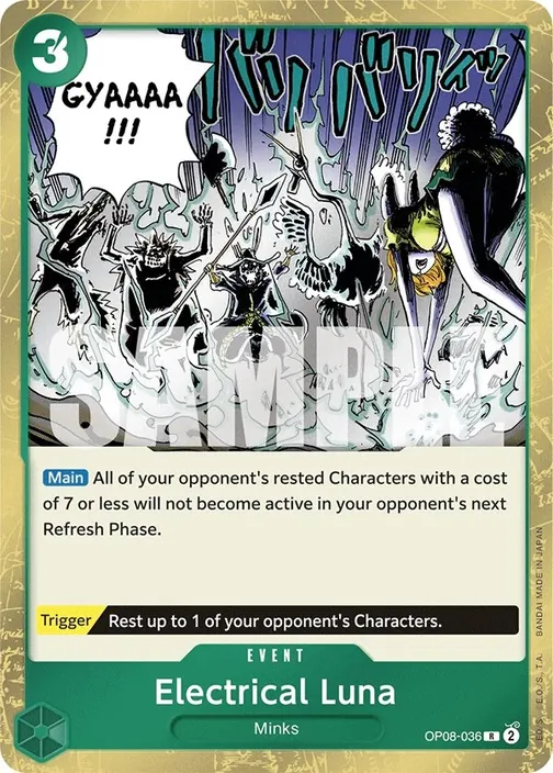 Carte One Piece anglaise OP08-036 Electrical Luna