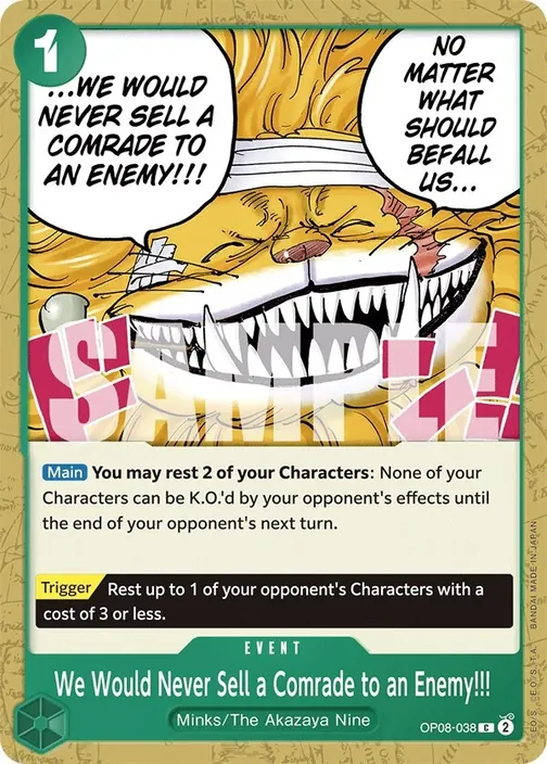 Carte One Piece anglaise OP08-038 We Would Never Sell a Comrade to an Enemy!!!