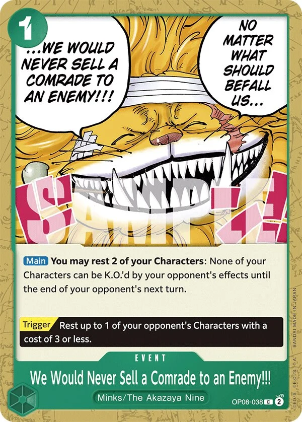 Carte One Piece anglaise We Would Never Sell a Comrade to an Enemy!!! OP08-038 C