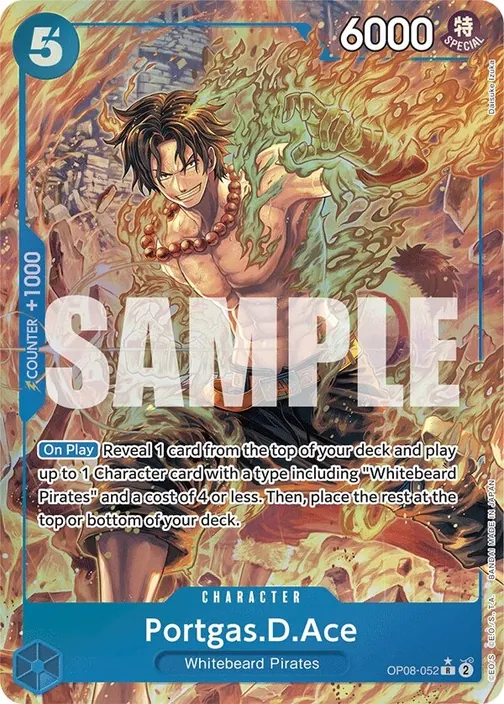 Carte One Piece anglaise OP08-052 Portgas.D.Ace (version 2)