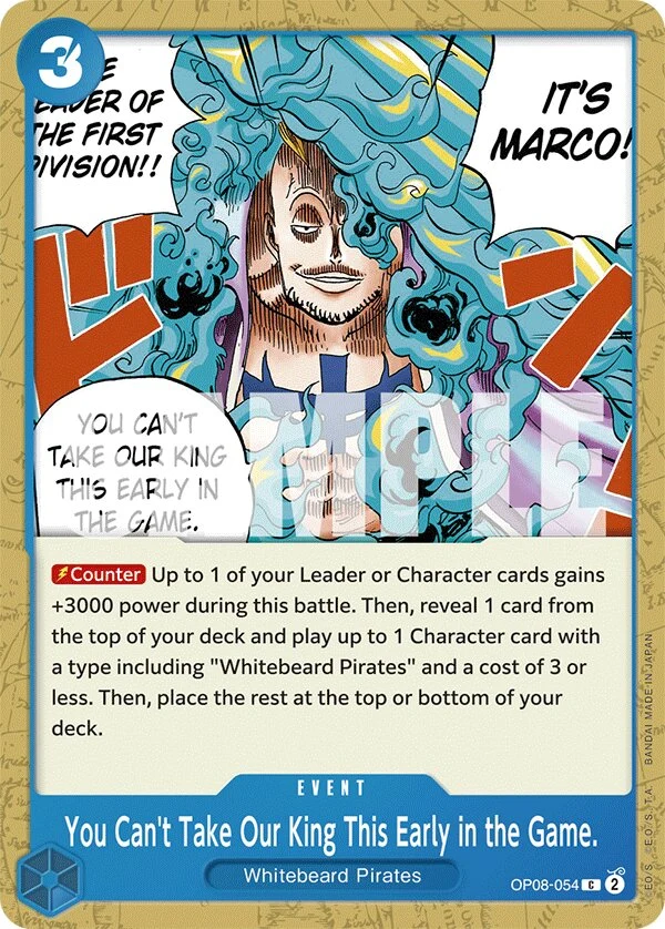 Carte One Piece anglaise You Can't Take Our King This Early in the Game. OP08-054 C
