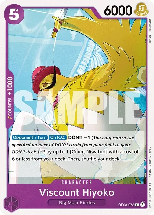 Carte One Piece anglaise OP08-073 Viscount Hiyoko