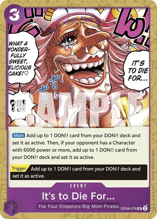 Carte One Piece anglaise OP08-076 It's to Die For...