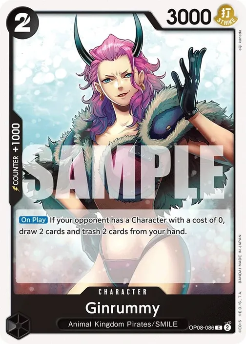 Carte One Piece anglaise OP08-086 Ginrummy