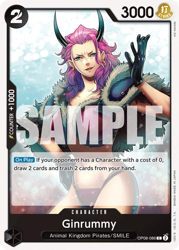 Carte One Piece anglaise Ginrummy OP08-086 C