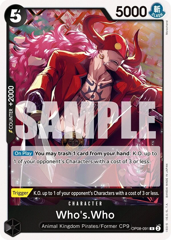 Carte One Piece anglaise Who's.Who OP08-091 R