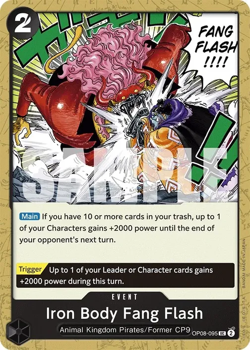 Carte One Piece anglaise OP08-095 Iron Body Fang Flash