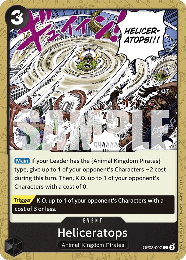 Carte One Piece anglaise Heliceratops OP08-097 C
