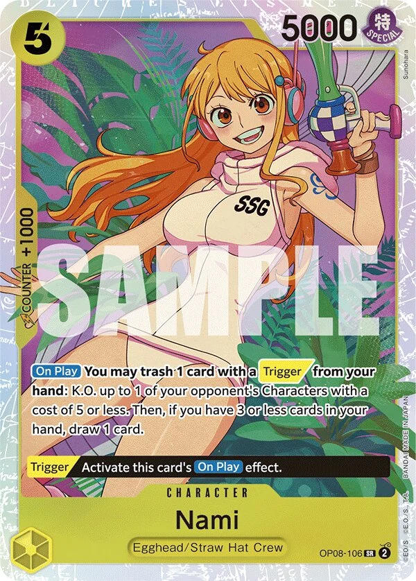 Carte One Piece anglaise Nami OP08-106 SR