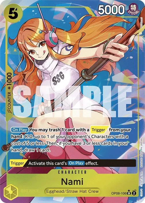 Carte One Piece anglaise OP08-106 Nami (version 2)