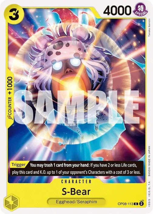 Carte One Piece anglaise OP08-113 S-Bear