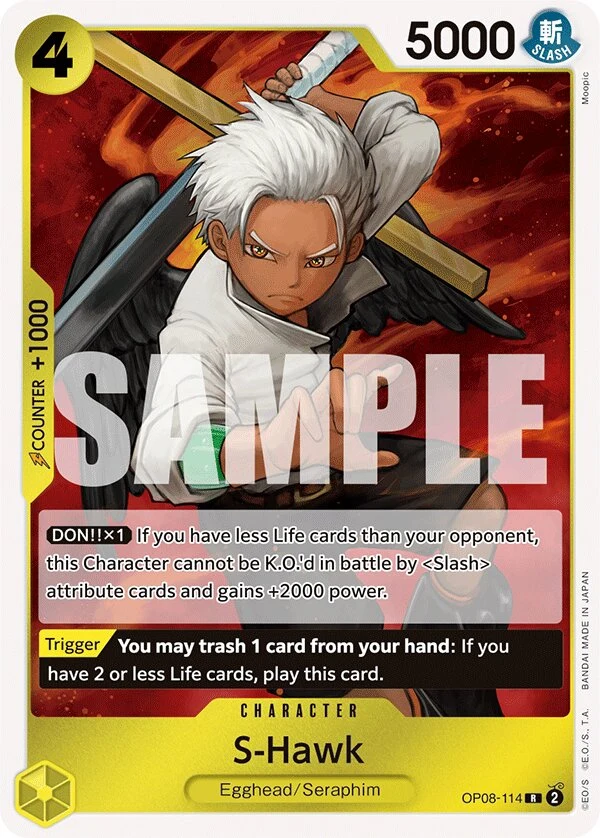 Carte One Piece anglaise S-Hawk OP08-114 R