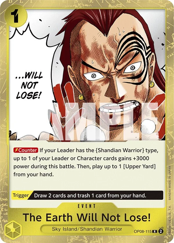 Carte One Piece anglaise The Earth Will Not Lose! OP08-115 R