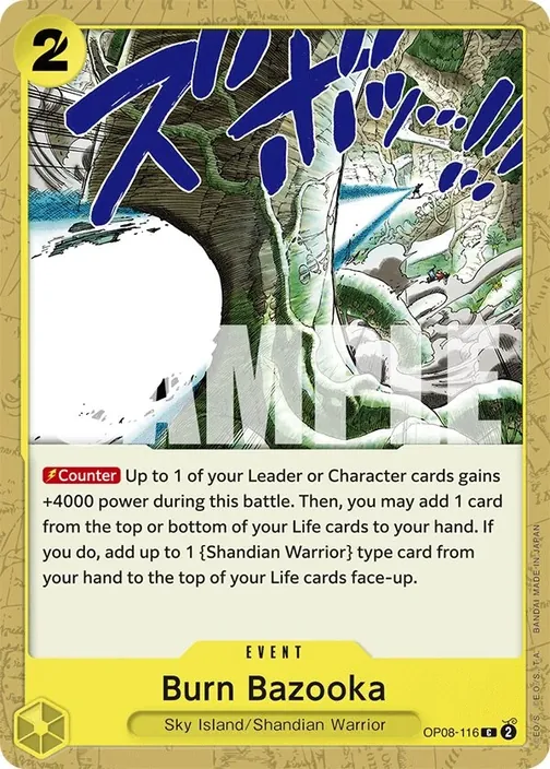 Carte One Piece anglaise OP08-116 Burn Bazooka