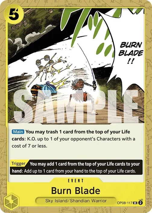 Carte One Piece anglaise OP08-117 Burn Blade