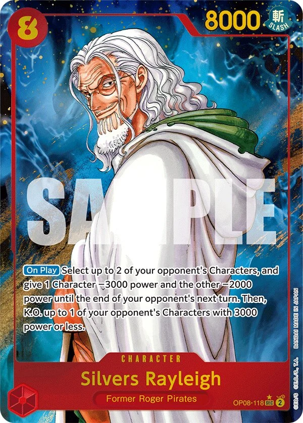Carte One Piece anglaise Silvers Rayleigh OP08-118 SEC