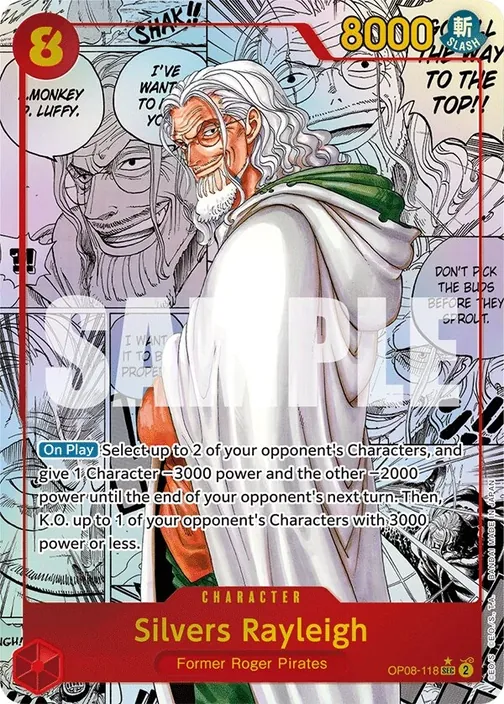 Carte One Piece anglaise OP08-118 Silvers Rayleigh (version 3)