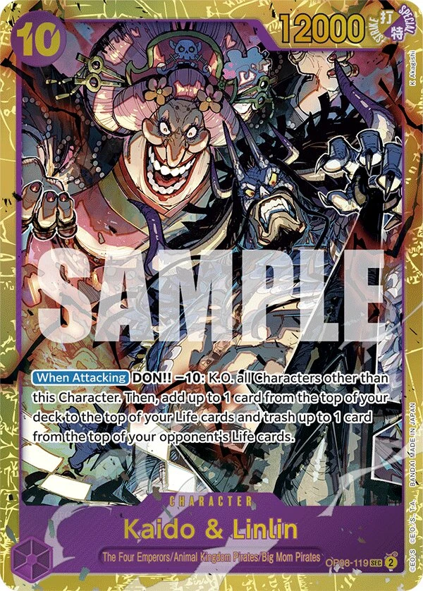 Carte One Piece anglaise Kaido & Linlin OP08-119 SEC