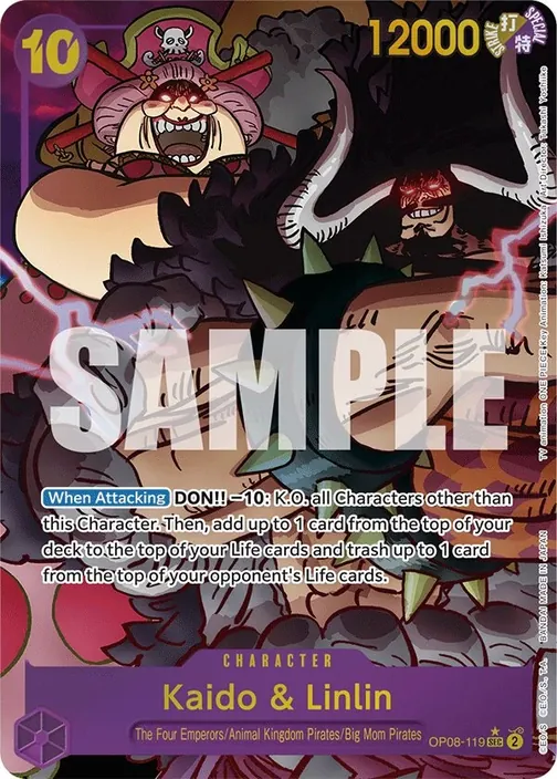 Carte One Piece anglaise OP08-119 Kaido & Linlin (version 2)
