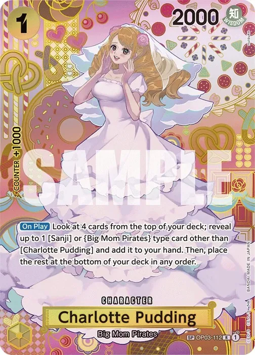 Carte One Piece anglaise OP03-112 Charlotte Pudding (version 5)