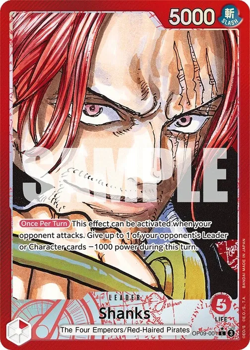 Carte One Piece anglaise OP09-001 Shanks (version 2)