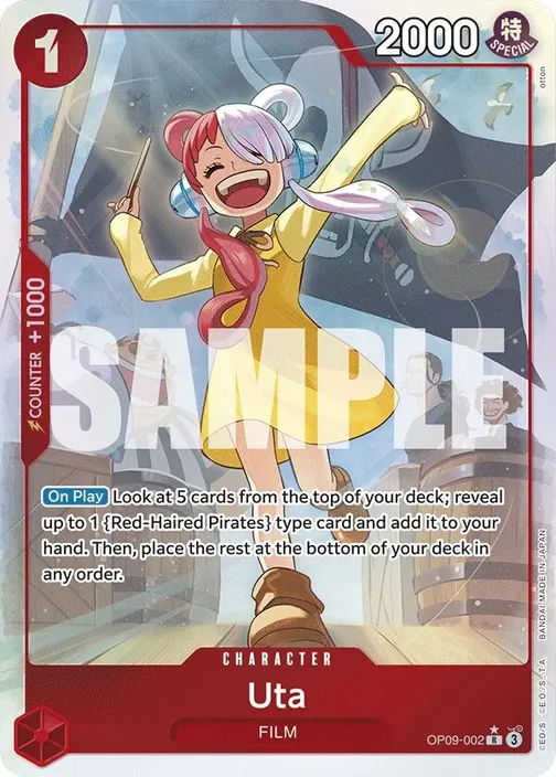 Carte One Piece anglaise OP09-002 Uta (version 2)