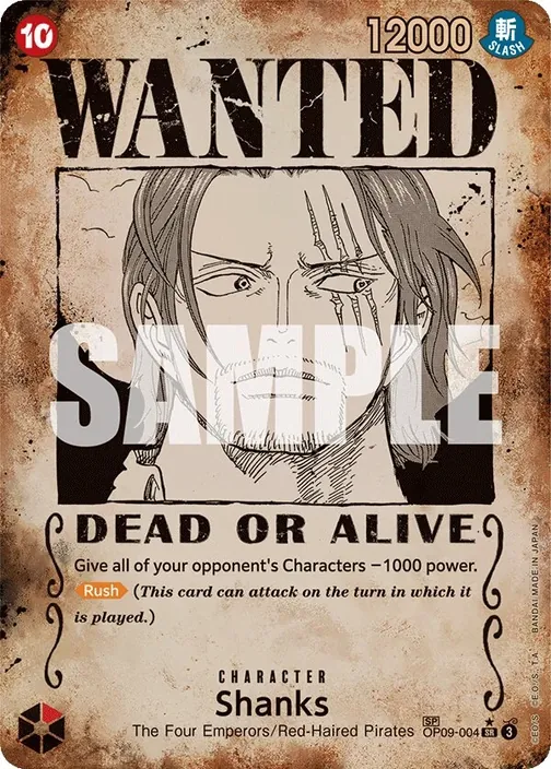 Carte One Piece anglaise OP09-004 Shanks (version 4)