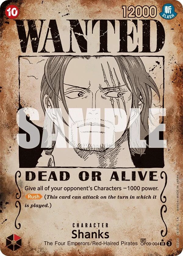 Carte One Piece anglaise Shanks OP09-004 SP