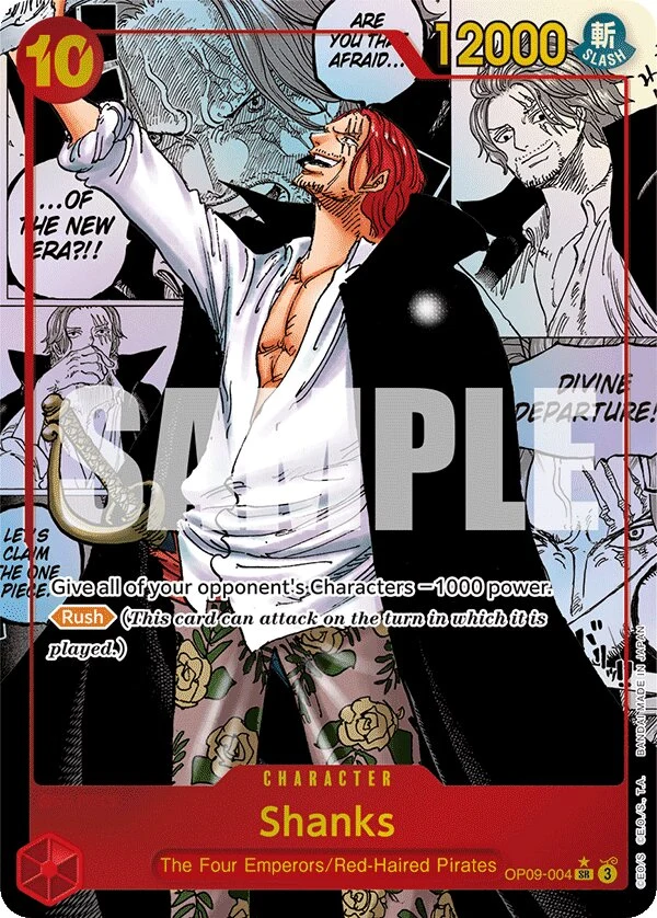 Carte One Piece anglaise Shanks OP09-004 SR