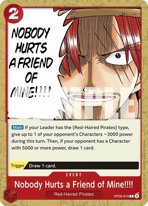 Carte One Piece anglaise OP09-019 Nobody Hurts a Friend of Mine!!!!