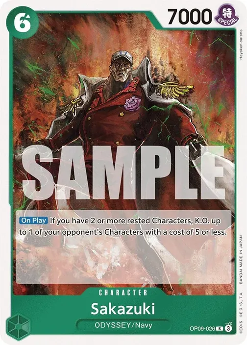 Carte One Piece anglaise OP09-026 Sakazuki
