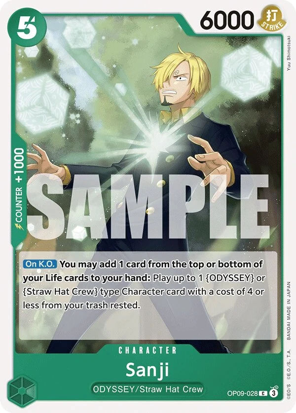 Carte One Piece anglaise Sanji OP09-028 C