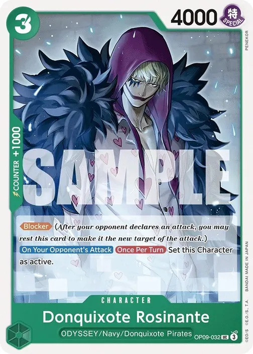 Carte One Piece anglaise OP09-032 Donquixote Rosinante