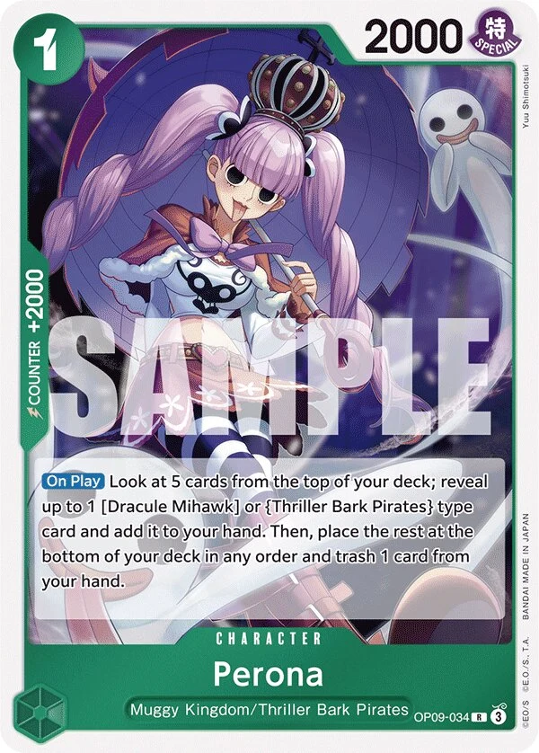 Carte One Piece anglaise Perona OP09-034 R