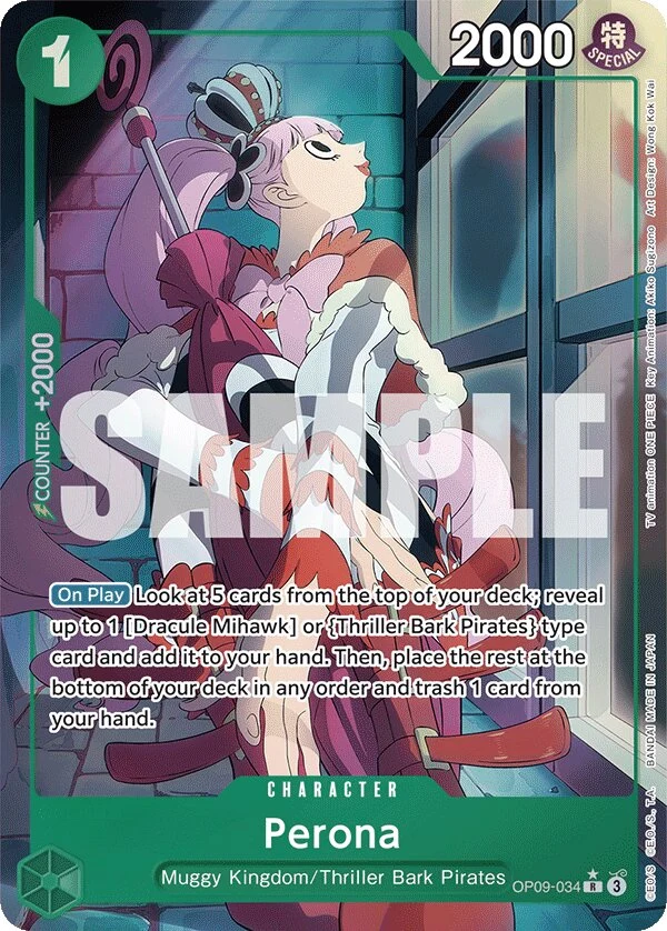Carte One Piece anglaise Perona OP09-034 R