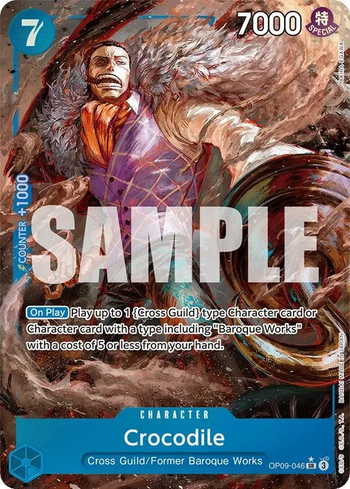 Carte One Piece anglaise OP09-046 Crocodile (version 2)