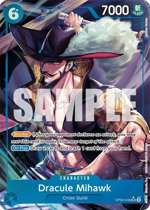 Carte One Piece anglaise OP09-048 Dracule Mihawk (version 2)