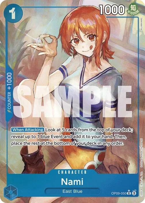 Carte One Piece anglaise OP09-050 Nami (version 2)