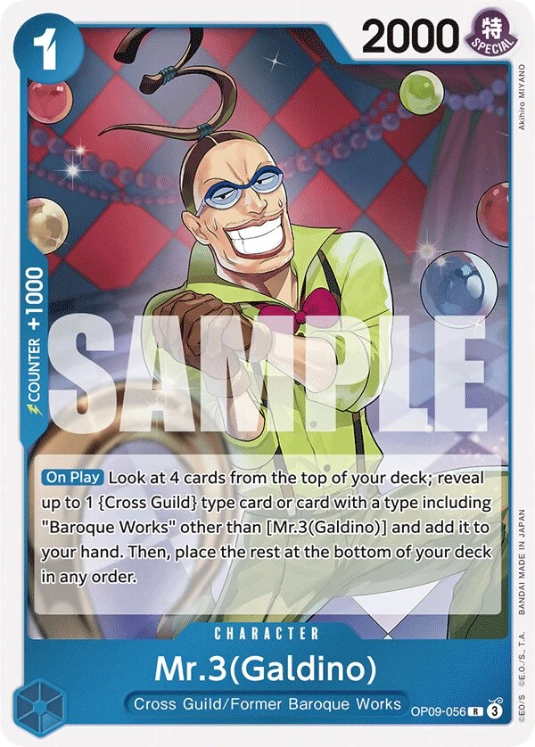 Carte One Piece anglaise Mr.3(Galdino) OP09-056 R