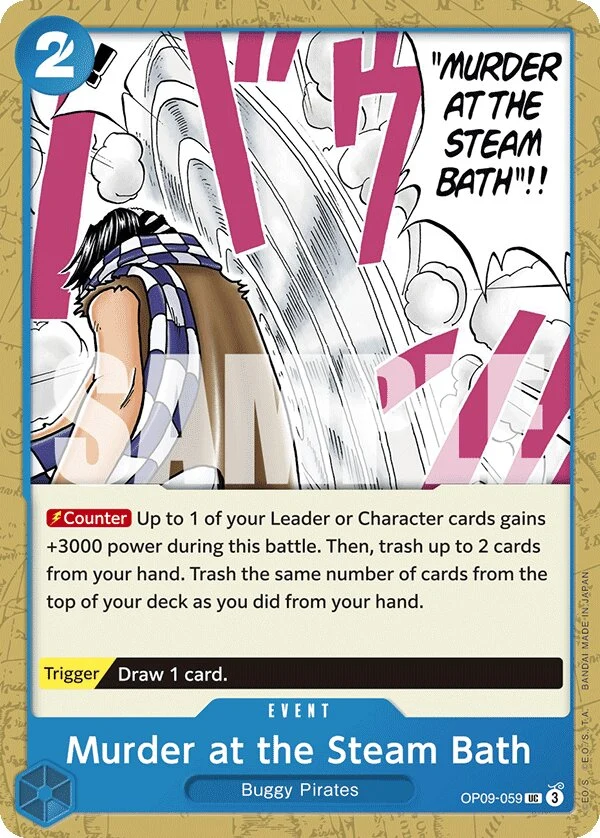 Carte One Piece anglaise Murder at the Steam Bath OP09-059 UC