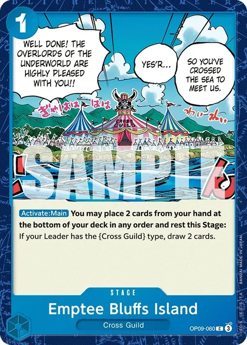 Carte One Piece anglaise OP09-060 Emptee Bluffs Island