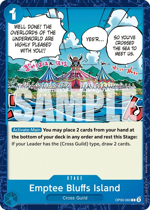 Carte One Piece anglaise Emptee Bluffs Island OP09-060 C