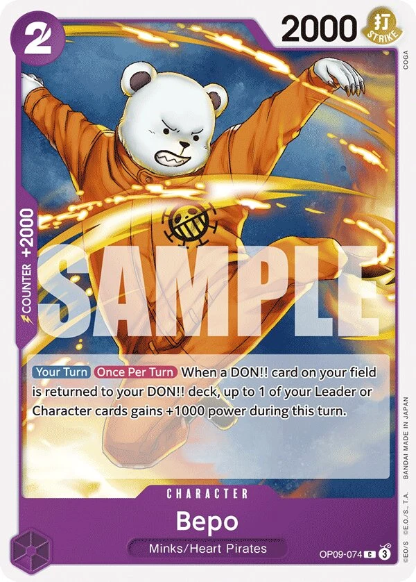 Carte One Piece anglaise Bepo OP09-074 C