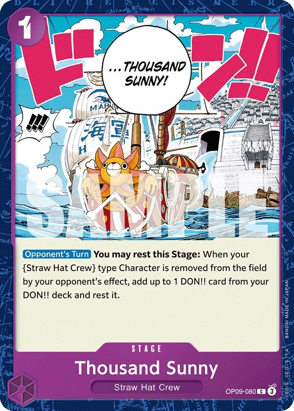 Carte One Piece anglaise Thousand Sunny OP09-080 C