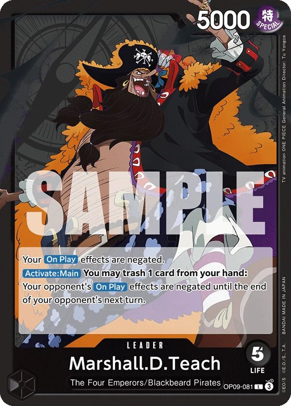 Carte One Piece anglaise Marshall.D.Teach OP09-081 L