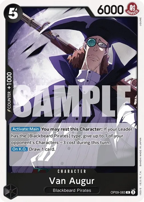 Carte One Piece anglaise OP09-083 Van Augur